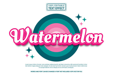Aufkleber - Editable text effect Watermelon 3d cartoon template style modern premium vector