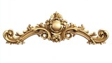 vintage gold baroque frame scroll, gold ornament on white background