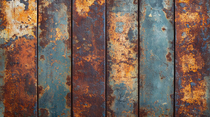 Close-up of rusty metal texture with vibrant colors and intricate patterns, showcasing the beauty of corrosion and weathered decay.