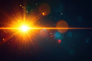 Poster - A vibrant burst of light radiates through a dark background, creating a stunning visual effect of sparks and colors for captivating imagery and design ideas.