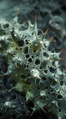 Sticker - Macro Photography of a Spiky Green Plant