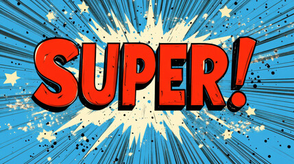 Sticker - Super! Comic Book.