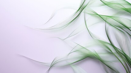 Poster - Elegant green abstract lines gracefully flowing on a soft background, perfect for design and nature themes.