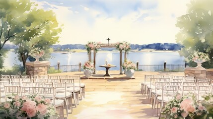 soft wedding water color