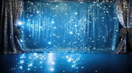 Canvas Print - shimmering blue studio backdrop