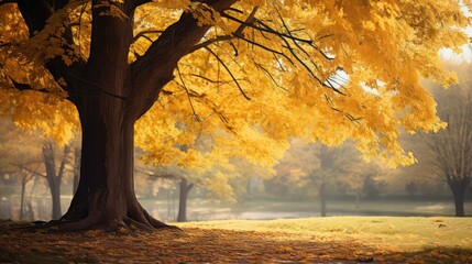 Canvas Print - foliage yellow tree