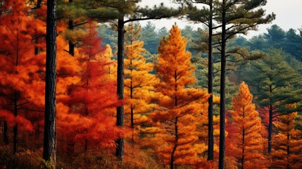 Wall Mural - colors pine tree forest