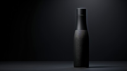 Wall Mural - metallic matte black bottle