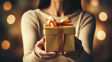 Poster - present woman with gift