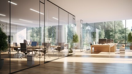 Wall Mural - natural office glass wall