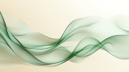 Poster - A serene and elegant abstract wavy background in soft green tones, perfect for design projects and calming visuals.