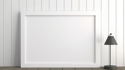 Canvas Print - interior blank photo frame on wall