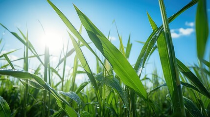 Canvas Print - green sugar cane plant