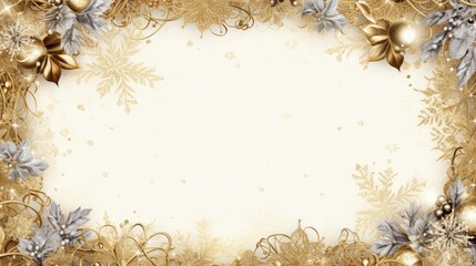 Poster - festive christmas frame gold