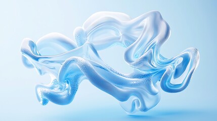 Poster - Abstract Blue Wave 3D Render.