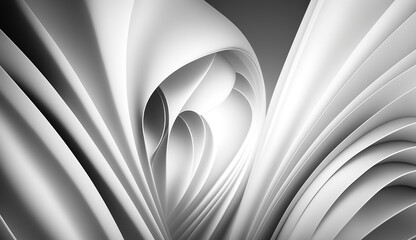 Wall Mural - Abstract waves of white fabric create dynamic textures under soft light