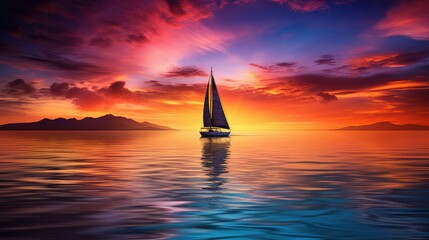 Wall Mural - sailboat water scenery