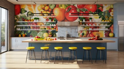 Poster - colorful wall kitchen