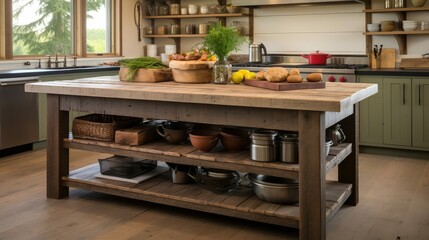 Sticker - farmhouse interior design kitchen island