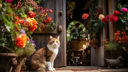 cottage wooden door ajar