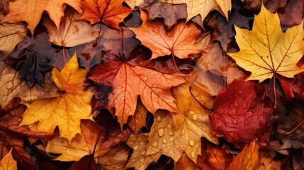 Poster - yellow leaves texture