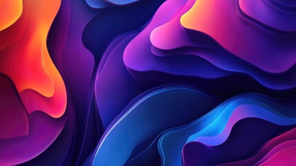 Poster - Modern abstract background with fluid shapes, gradients, and neon colors, representing a digital landscape