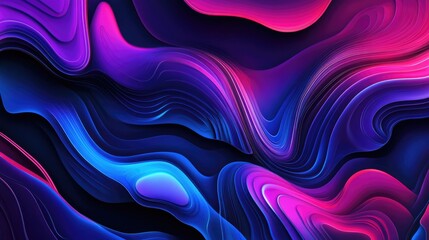 Poster - Modern abstract background with fluid shapes, gradients, and neon colors, representing a digital landscape