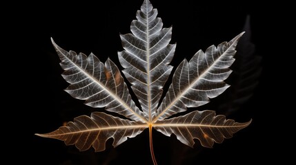 Sticker - illuminated cannabis leaf transparent