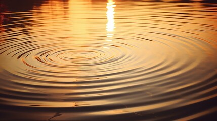 Canvas Print - sungolden ripples water surface