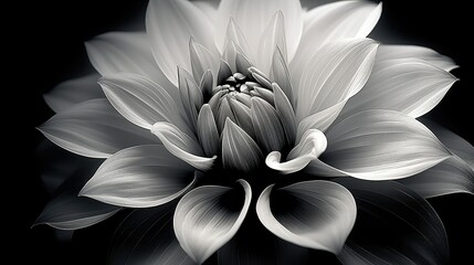 Canvas Print - contrast black and white botanical