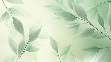 Poster - Soft green leaves create a calming background, perfect for nature-themed designs or eco-friendly projects.
