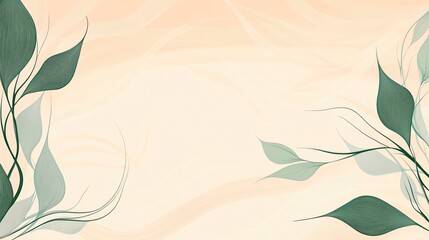 Poster - A serene background featuring delicate leaves in soft colors, perfect for nature-inspired designs and soothing compositions.
