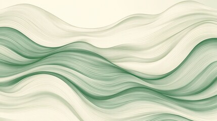 Poster - A beautiful abstract wave pattern in soothing green tones, perfect for backgrounds, wallpapers, or artistic projects.