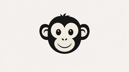 Canvas Print - Monkey Face Cartoon.