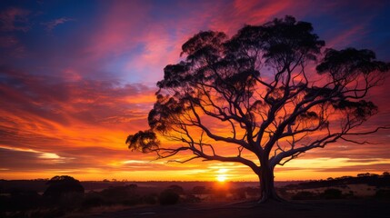 Sticker - sky eucalyptus tree silhouette