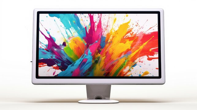 resoluti computer on white background