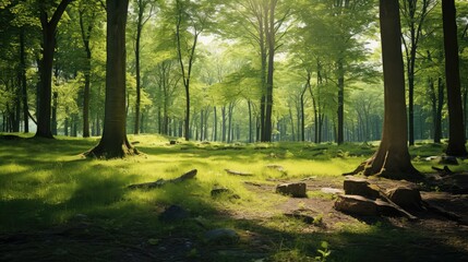 Canvas Print - sunlight grass and trees