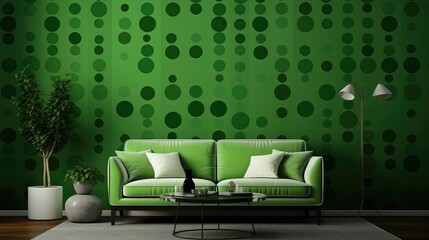 Poster - circles green wallpaper pattern