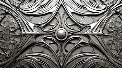 Wall Mural - patterns chrome metal texture