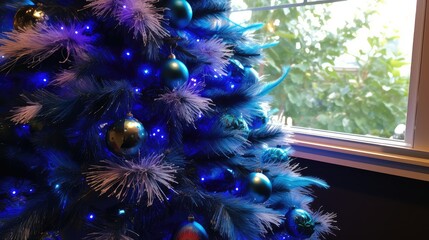 Poster - ornaments blue tinsel