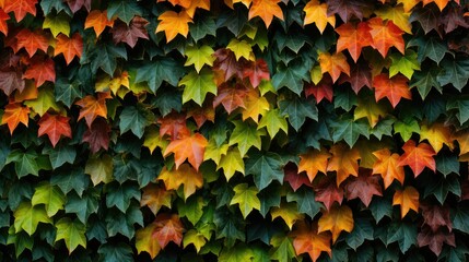 Wall Mural - autumn ivy wall