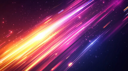 Aufkleber - Dynamic and vibrant design featuring glowing diagonal lines and particles on abstract background