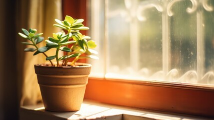 Canvas Print - sunlight plant window