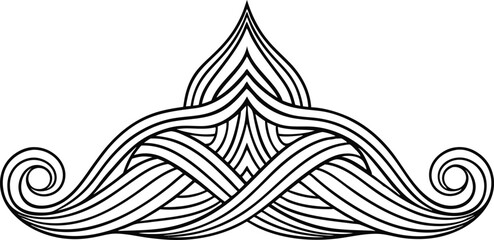 Single line pattern concept. Continuous line draw design graphic vector on white background