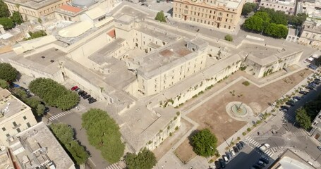 Sticker - Aerial view of the Castle of Charles V, also known as the Castle of Lecce, is a fortress in the historic center of Lecce, Puglia, Italy. It was first built in the Middle Ages.