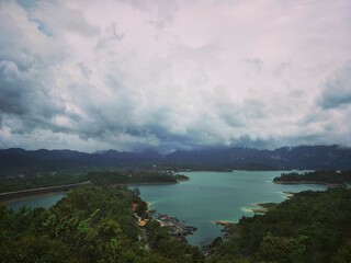 clouds over the lake