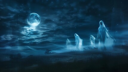 Ghostly Gathering Design a backdrop with translucent