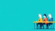 © Benjawan - Business concept in minimal of Pack of wolves in a boardroom, discussing business strategy, leadership concept, Copy space for stock photo, no text, no logo, flat design illustration