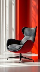 Wall Mural - red leather armchair..