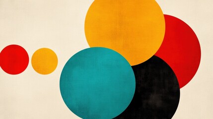 Poster - A painting of a bunch of balloons in different colors, AI